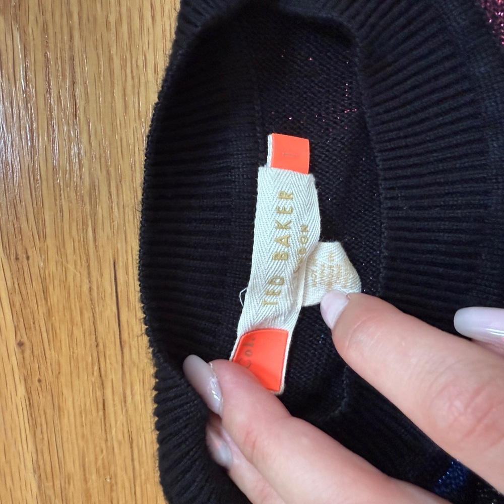 Ted Baker  shimmer Striped Glitter Dress - Picture 3 of 7